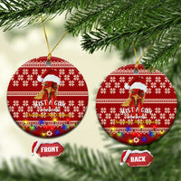 Just A Girl Who Loves Christmas And Chickens Christmas Ceramic Ornament Funny Xmas Holiday Patterns - Wonder Print Shop