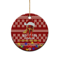 Just A Girl Who Loves Christmas And Chickens Christmas Ceramic Ornament Funny Xmas Holiday Patterns - Wonder Print Shop