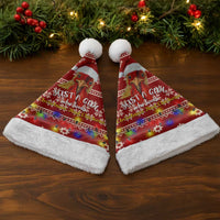 Just A Girl Who Loves Christmas And Chickens Christmas Santa Hat Funny Xmas Holiday Patterns - Wonder Print Shop