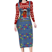 Just A Girl Who Loves Christmas And Chickens Christmas Family Matching Long Sleeve Bodycon Dress and Hawaiian Shirt Funny Xmas Holiday Patterns - Wonder Print Shop