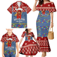 Just A Girl Who Loves Christmas And Chickens Christmas Family Matching Mermaid Dress and Hawaiian Shirt Funny Xmas Holiday Patterns - Wonder Print Shop