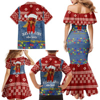 Just A Girl Who Loves Christmas And Chickens Christmas Family Matching Mermaid Dress and Hawaiian Shirt Funny Xmas Holiday Patterns - Wonder Print Shop