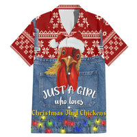 Just A Girl Who Loves Christmas And Chickens Christmas Family Matching Mermaid Dress and Hawaiian Shirt Funny Xmas Holiday Patterns - Wonder Print Shop