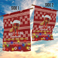 Just A Girl Who Loves Christmas And Chickens Christmas Garden Flag Funny Xmas Holiday Patterns - Wonder Print Shop
