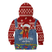 Just A Girl Who Loves Christmas And Chickens Christmas Kid Hoodie Funny Xmas Holiday Patterns - Wonder Print Shop