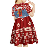 Just A Girl Who Loves Christmas And Chickens Christmas Kid Short Sleeve Dress Funny Xmas Holiday Patterns - Wonder Print Shop