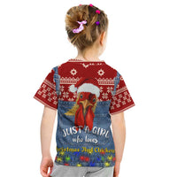 Just A Girl Who Loves Christmas And Chickens Christmas Kid T Shirt Funny Xmas Holiday Patterns - Wonder Print Shop