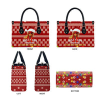 Just A Girl Who Loves Christmas And Chickens Christmas Leather Bag Funny Xmas Holiday Patterns - Wonder Print Shop