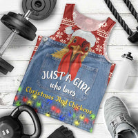 Just A Girl Who Loves Christmas And Chickens Christmas Men Tank Top Funny Xmas Holiday Patterns - Wonder Print Shop