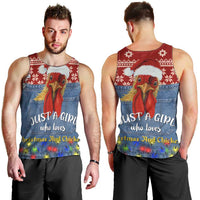 Just A Girl Who Loves Christmas And Chickens Christmas Men Tank Top Funny Xmas Holiday Patterns - Wonder Print Shop