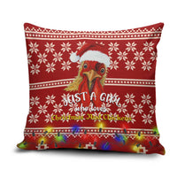 Just A Girl Who Loves Christmas And Chickens Christmas Pillow Cover Funny Xmas Holiday Patterns - Wonder Print Shop