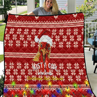 Just A Girl Who Loves Christmas And Chickens Christmas Quilt Funny Xmas Holiday Patterns - Wonder Print Shop
