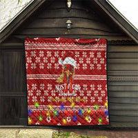 Just A Girl Who Loves Christmas And Chickens Christmas Quilt Funny Xmas Holiday Patterns - Wonder Print Shop