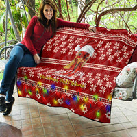 Just A Girl Who Loves Christmas And Chickens Christmas Quilt Funny Xmas Holiday Patterns - Wonder Print Shop