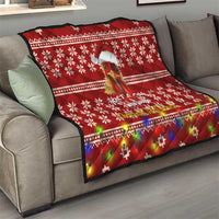 Just A Girl Who Loves Christmas And Chickens Christmas Quilt Funny Xmas Holiday Patterns - Wonder Print Shop