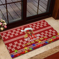 Just A Girl Who Loves Christmas And Chickens Christmas Rubber Doormat Funny Xmas Holiday Patterns - Wonder Print Shop