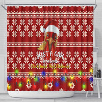 Just A Girl Who Loves Christmas And Chickens Christmas Shower Curtain Funny Xmas Holiday Patterns - Wonder Print Shop