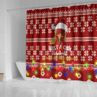 Just A Girl Who Loves Christmas And Chickens Christmas Shower Curtain Funny Xmas Holiday Patterns - Wonder Print Shop