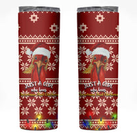 Just A Girl Who Loves Christmas And Chickens Christmas Skinny Tumbler Funny Xmas Holiday Patterns - Wonder Print Shop