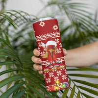 Just A Girl Who Loves Christmas And Chickens Christmas Skinny Tumbler Funny Xmas Holiday Patterns - Wonder Print Shop