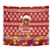 Just A Girl Who Loves Christmas And Chickens Christmas Tapestry Funny Xmas Holiday Patterns - Wonder Print Shop