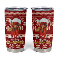 Just A Girl Who Loves Christmas And Chickens Christmas Tumbler Cup Funny Xmas Holiday Patterns - Wonder Print Shop