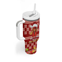 Just A Girl Who Loves Christmas And Chickens Christmas Tumbler With Handle Funny Xmas Holiday Patterns - Wonder Print Shop