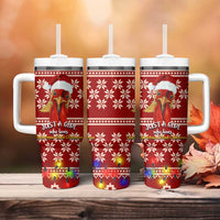 Just A Girl Who Loves Christmas And Chickens Christmas Tumbler With Handle Funny Xmas Holiday Patterns - Wonder Print Shop