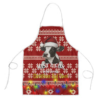 Just A Girl Who Loves Christmas And Cows Christmas Apron Funny Xmas Holiday Patterns - Wonder Print Shop