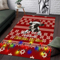 Just A Girl Who Loves Christmas And Cows Christmas Area Rug Funny Xmas Holiday Patterns - Wonder Print Shop