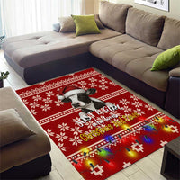 Just A Girl Who Loves Christmas And Cows Christmas Area Rug Funny Xmas Holiday Patterns - Wonder Print Shop