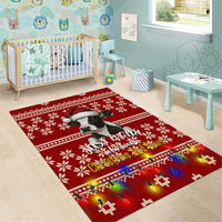 Just A Girl Who Loves Christmas And Cows Christmas Area Rug Funny Xmas Holiday Patterns - Wonder Print Shop