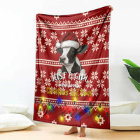 Just A Girl Who Loves Christmas And Cows Christmas Blanket Funny Xmas Holiday Patterns - Wonder Print Shop
