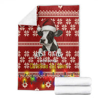 Just A Girl Who Loves Christmas And Cows Christmas Blanket Funny Xmas Holiday Patterns - Wonder Print Shop