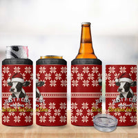 Just A Girl Who Loves Christmas And Cows Christmas 4 in 1 Can Cooler Tumbler Funny Xmas Holiday Patterns - Wonder Print Shop