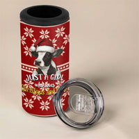 Just A Girl Who Loves Christmas And Cows Christmas 4 in 1 Can Cooler Tumbler Funny Xmas Holiday Patterns - Wonder Print Shop