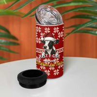 Just A Girl Who Loves Christmas And Cows Christmas 4 in 1 Can Cooler Tumbler Funny Xmas Holiday Patterns - Wonder Print Shop