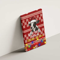 Just A Girl Who Loves Christmas And Cows Christmas Canvas Wall Art Funny Xmas Holiday Patterns - Wonder Print Shop