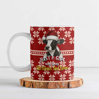 Just A Girl Who Loves Christmas And Cows Christmas Ceramic Mug Funny Xmas Holiday Patterns - Wonder Print Shop