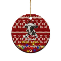 Just A Girl Who Loves Christmas And Cows Christmas Ceramic Ornament Funny Xmas Holiday Patterns - Wonder Print Shop