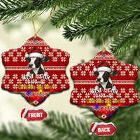 Just A Girl Who Loves Christmas And Cows Christmas Ceramic Ornament Funny Xmas Holiday Patterns - Wonder Print Shop