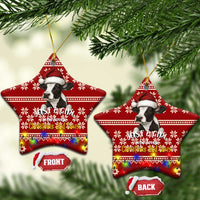 Just A Girl Who Loves Christmas And Cows Christmas Ceramic Ornament Funny Xmas Holiday Patterns - Wonder Print Shop