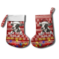 Just A Girl Who Loves Christmas And Cows Christmas Stocking Funny Xmas Holiday Patterns - Wonder Print Shop