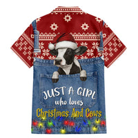 Just A Girl Who Loves Christmas And Cows Christmas Family Matching Mermaid Dress and Hawaiian Shirt Funny Xmas Holiday Patterns - Wonder Print Shop