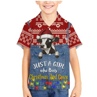 Just A Girl Who Loves Christmas And Cows Christmas Family Matching Mermaid Dress and Hawaiian Shirt Funny Xmas Holiday Patterns - Wonder Print Shop
