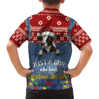 Just A Girl Who Loves Christmas And Cows Christmas Family Matching Puletasi and Hawaiian Shirt Funny Xmas Holiday Patterns - Wonder Print Shop