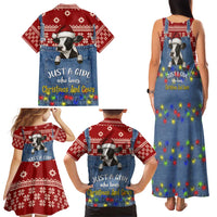 Just A Girl Who Loves Christmas And Cows Christmas Family Matching Tank Maxi Dress and Hawaiian Shirt Funny Xmas Holiday Patterns - Wonder Print Shop