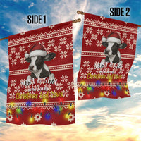 Just A Girl Who Loves Christmas And Cows Christmas Garden Flag Funny Xmas Holiday Patterns - Wonder Print Shop