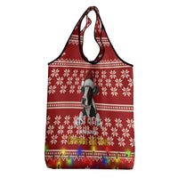 Just A Girl Who Loves Christmas And Cows Christmas Grocery Bag Funny Xmas Holiday Patterns - Wonder Print Shop