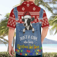 Just A Girl Who Loves Christmas And Cows Christmas Hawaiian Shirt Funny Xmas Holiday Patterns - Wonder Print Shop